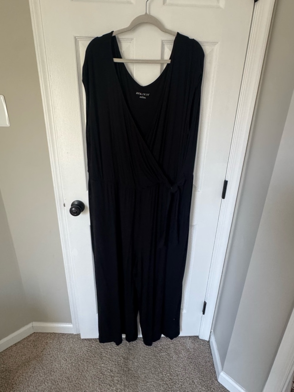 Ava & Viv Black Wrap-Style Jumpsuit